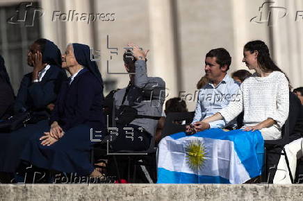 Pope Francis leads Wednesday's general audience in Saint Peter's Square