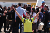 Brazilian citizens arrive from Lebanon in Sao Paulo