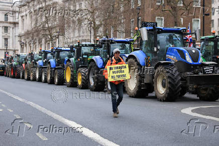 Demonstration in support of farmers, in London