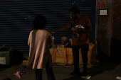 Anjos da Noite (Night Angels) NGO distributes food to homeless people on Christmas Eve in Sao Paulo