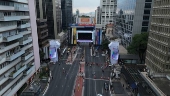 Montagem e passagem de som do palco rveillon da paulista em so paulo