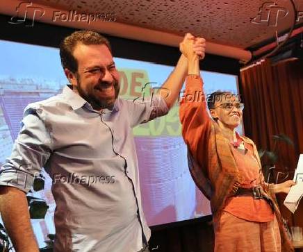 Boulos e Marina Silva em ato em apoio a candidatura do deputado em SP