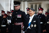Japan's Emperor Naruhito attends a banquet in London