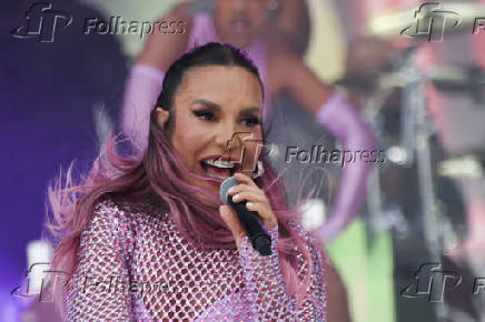 A cantora Ivete Sangalo abrindo o Palco Mundo, no Rock in Rio 2024