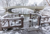 Neve  vista acumulada no Central Park em Nova York