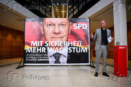 General Secretary Miersch presents the poster election campaign of the SPD for the upcoming 2025 federal election, in Berlin