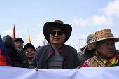 Bolivia's former President Morales leads a march against Bolivia's President Arce and his government