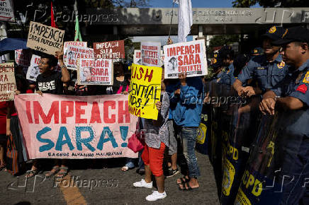 Philippines' leftist group holds protest to call for vice-president's ouster