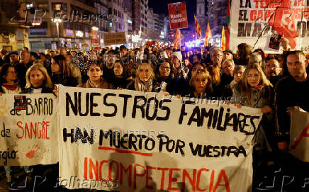 Protesters in Valencia call for regional leader Mazon to resign, in Valencia