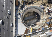 Obras da linha 6-laranja do metr na marginal Tiet perto da ponte Freguesia do 