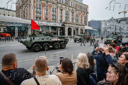 Rehearsal for the annual military parade ahead of Victory Day in Moscow