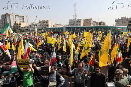 Demonstrators rally against Israel's strikes on Gaza and Lebanon in Tehran