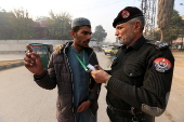 Security checkpoint on the eve of Christmas in Peshawar