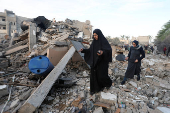 Aftermath of an Israeli strike on a house in Deir Al-Balah in the central Gaza Strip