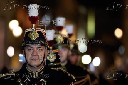 Christmas lights switched on at Rue Faubourg Saint-Honore in Paris