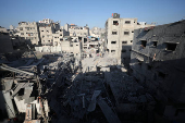 Aftermath of an Israeli airstrike on a house, in Gaza City