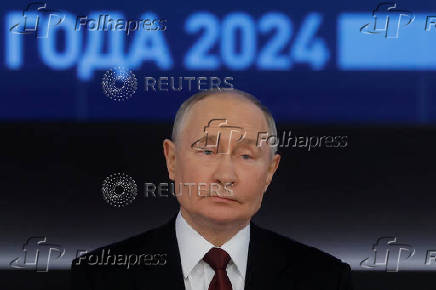 Russia's President Putin holds the annual press conference in Moscow