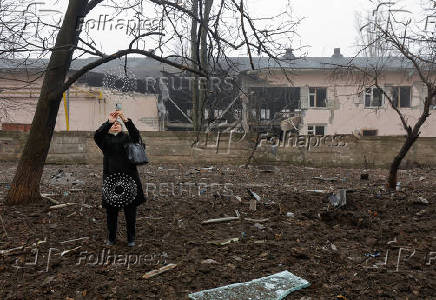 Aftermath of recent shelling in Donetsk