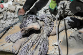 Aftermath of an Israeli strike on a house in Gaza City