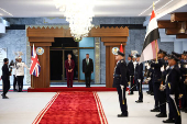 Britain's Home Secretary Yvette Cooper meets Iraq's Minister of Interior Abdul Amir Al-Shammari, in Baghdad