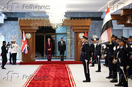 Britain's Home Secretary Yvette Cooper meets Iraq's Minister of Interior Abdul Amir Al-Shammari, in Baghdad