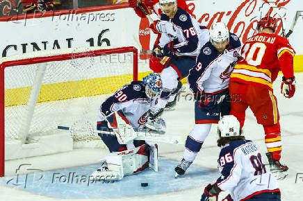 NHL: Columbus Blue Jackets at Calgary Flames