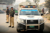 Security checkpoint on the eve of Christmas in Peshawar