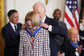 U.S. President Biden presents Presidential Medal of Freedom during a ceremony at the White House