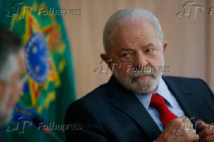 O presidente Luiz Incio Lula da Silva, durante caf da manh com jornalistas no Palcio do Planalto