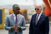 U.S. President Joe Biden vistis the Lobito Port Terminal