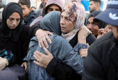 Funeral of Palestinians killed in an Israeli strike in Deir Al-Balah