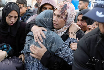 Funeral of Palestinians killed in an Israeli strike in Deir Al-Balah