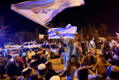 Right-wing Israelis stage a convoy protest towards Israel's border with the Gaza Strip