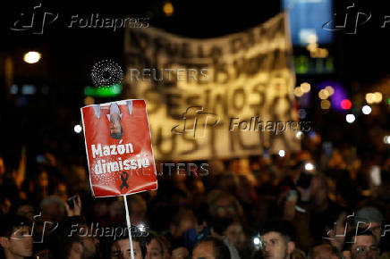 Protesters in Valencia call for regional leader Mazon to resign, in Valencia