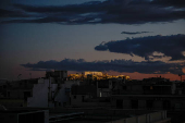 A view of the ancient Parthenon temple atop the Acropolis Hill, in Athens