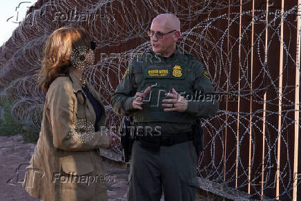 Democratic presidential nominee and U.S. VP Kamala Harris visits US-Mexico border