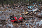 Aftermath of floods and landslides in the village of Donja Jablanica