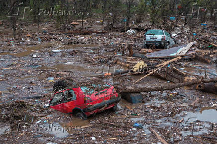 Aftermath of floods and landslides in the village of Donja Jablanica