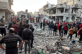 Aftermath of Israeli strike on a house in Gaza's Jabalia