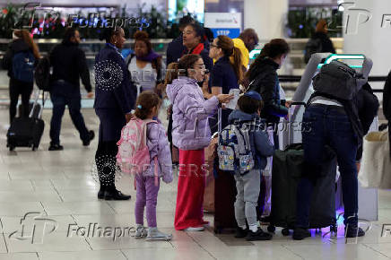 The day before Thanksgiving travel at LaGuardia Airport in the Queens borough of New York City