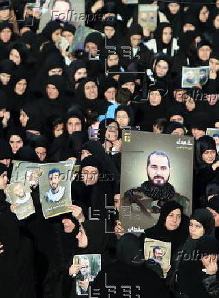 Funeral of five Hezbollah fighters in southern Lebanon during ceasefire