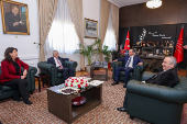 Turkey's Republican People's Party leader Ozgur Ozel meets with the DEM Party officials in Ankara