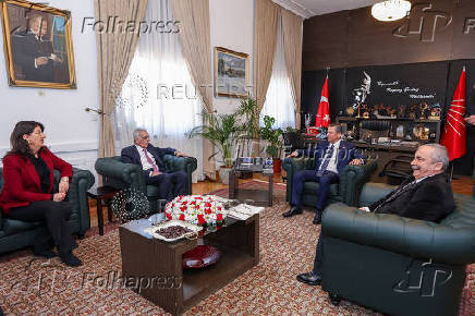 Turkey's Republican People's Party leader Ozgur Ozel meets with the DEM Party officials in Ankara