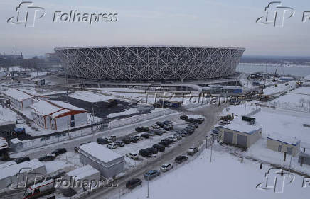 A general view shows Volgograd Arena, the stadium under construction which will host matches of the 2018 FIFA World Cup, in Volgograd