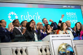 Rubrik Inc.?s IPO on the floor at the NYSE in New York