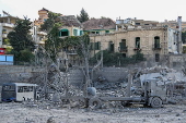 Damage following Israeli airstrikes near ancient ruins of Baalbek, Lebanon