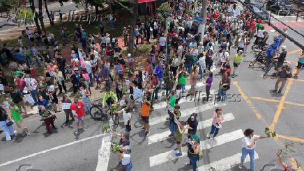 Manifestantes voltam a protestar contra corte de rvores para obras na Vila Mariana