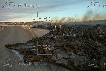 Volcano eruption near Grindavik