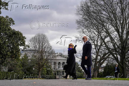 U.S. President Joe Biden arrives on the South Lawn of the White House