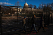 Security fencing encircles the U.S. Capitol building in Washington